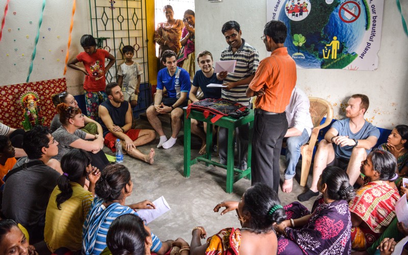 Baren our local representative conducts the distribution ceremony at our Tangra centre.